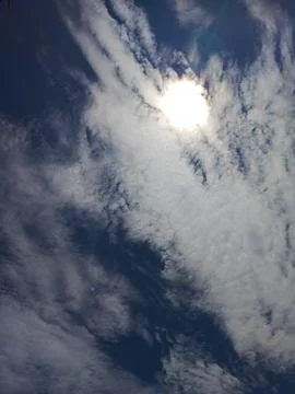 Celestial Canvas of Sunlight Streaming Through Ethereal Cloud Formations Stock Photos