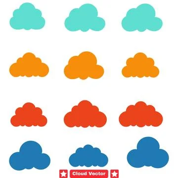 Celestial Canvas Vector Silhouette Set for Heavenly Designs Stock Illustration