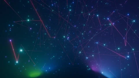 Celestial Constellation Map: Abstract Star Patterns with Glowing Lines, Cosmic S Stock Footage 305931716