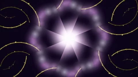 Celestial Cosmic Particle Spiral Animation with Radial Symmetry Nebula Vídeo Stock 335504696
