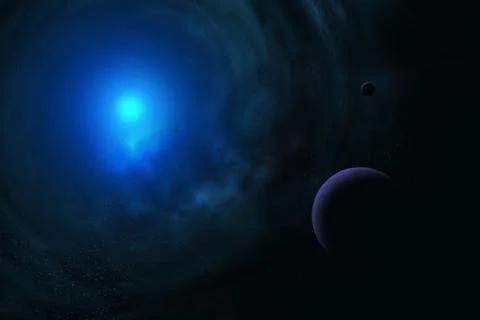 Celestial digital art, blackhole in outer space concept series Stock Illustration