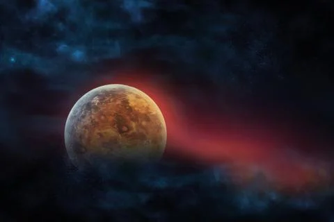 Celestial digital art Venus planet in outer space concept series Иллюстрация