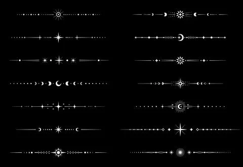Celestial dividers, border frame and separators 스톡 일러스트