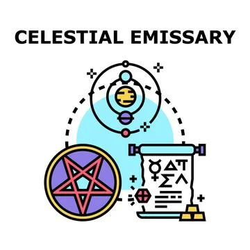 Celestial emissary concepts with occult elements Stock Illustration