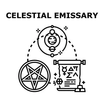 Celestial emissary concepts with occult elements Stockillustratie