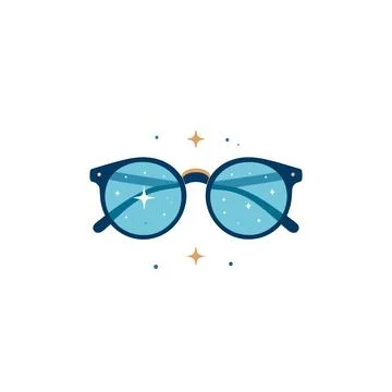 Celestial eyewear: Stylish glasses reflecting starlight, embodying clarity,.. イラスト素材