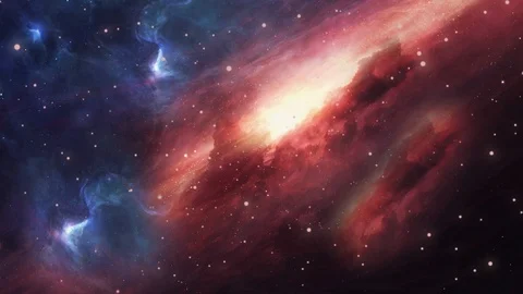 Celestial fire and ice space universe with stars and galaxies moving in 3d space Stock Footage 116327216