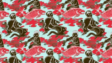 Celestial Fish Climb – Vertical Motion Stock Footage 306524539