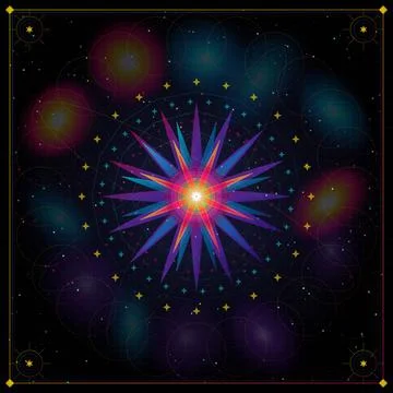 Celestial Genesis: The Astral Mandala Stock Illustration