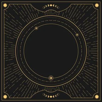 Celestial golden colored background with sunbeams and empty space for text Stock Illustration