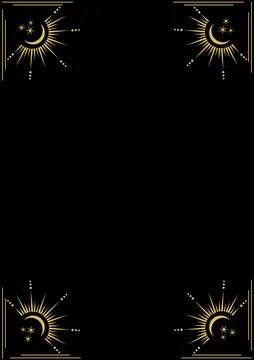 Celestial golden frame Stock Illustration