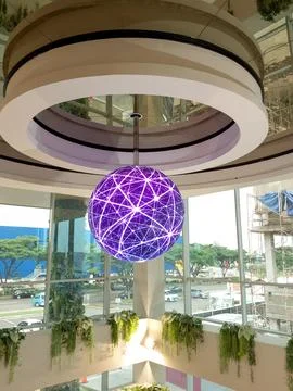 Celestial Lightning Sphere: A Dazzling Modern Interior Design Stock Photos