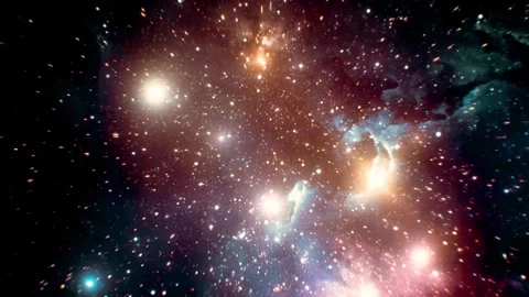 Celestial lights illuminate vast cosmic expanse. Stock Footage 336813835