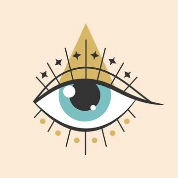 Celestial magical eye symbol emblem. All seeing eye. Vector illustration Illustrazione stock