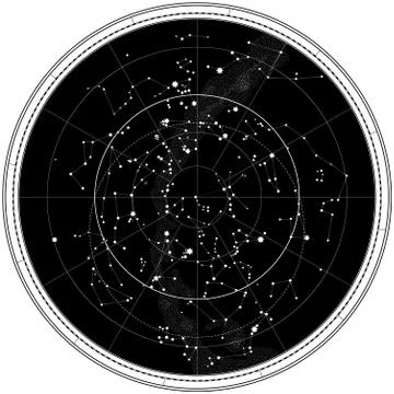 Celestial Map of The Night Sky Illustration
