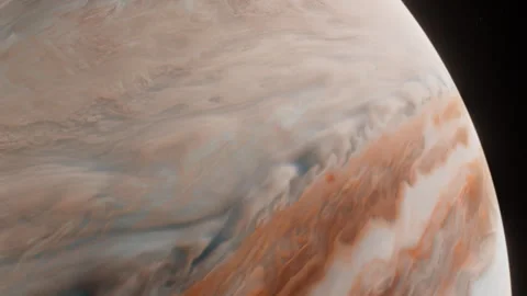 Celestial Mirage - Enchanting Views of Jupiter - 4k Space Motion Background Stock Footage 242432031