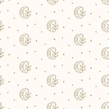 Celestial Moon Astrology Seamless pattern Stock Illustration