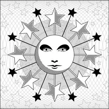 Celestial moon Stock Illustration