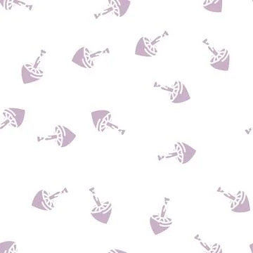 Celestial mushroom glyph vector seamless pattern Stock Illustration