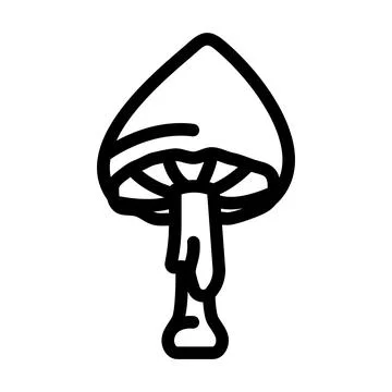 Celestial mushroom line icon vector illustration Stock Illustration