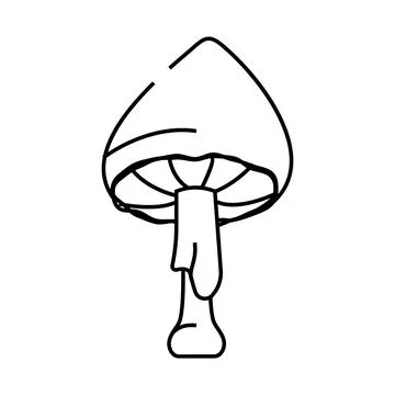 Celestial mushroom line icon vector illustration Illustrazione stock