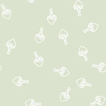 Celestial mushroom line vector seamless pattern Illustrazione stock
