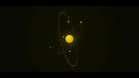 Celestial Orbit Black and Yellow Geometric Mandala Motion Background Stock Footage 345593427