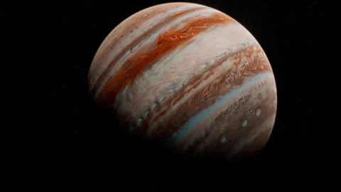 Celestial Perspectives - Views of Jupiter from Space - 4k Space Motion Backg Stock Footage 242432027