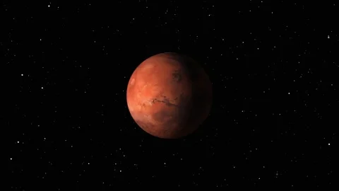 Celestial planet Mars rotates amidst cosmic nebula cloud fields. Scientific.. Vídeos de archivo 337817276