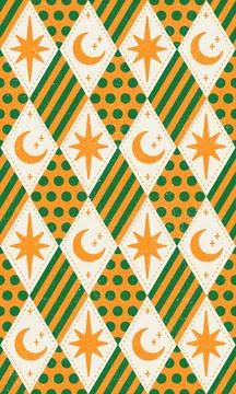 Celestial rhombus geometric circus argyle seamless pattern vector background Stock Illustration