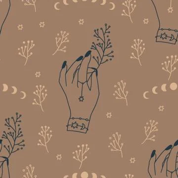 Celestial seamless pattern Stock Illustration