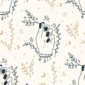 Celestial seamless pattern Stock Illustration