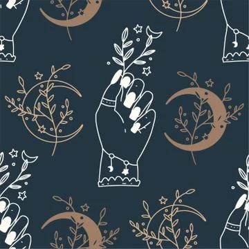 Celestial seamless pattern Stock Illustration