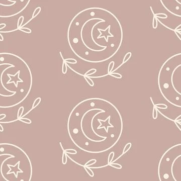 Celestial seamless pattern lunar mystic texture background 스톡 일러스트