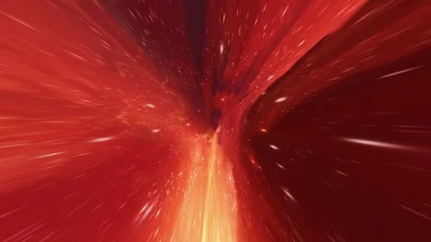 Celestial space red fire universe with stars moving in 3d with hyperspace effect Stock Footage 116333107