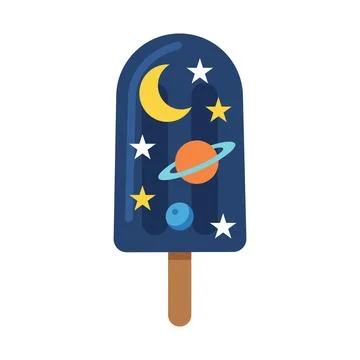 Celestial space themed popsicle vector illustration Иллюстрация