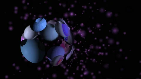 Celestial spheres dancing towards viewer Stock Footage 154878159