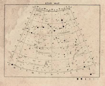 Celestial Star Chart of the Northern Sky Stock Photos