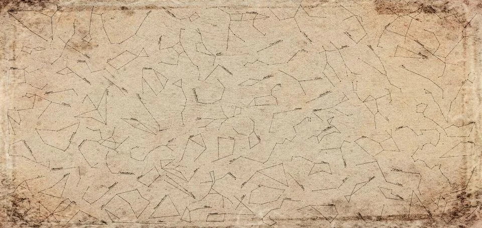 Celestial Star Map Constellations on Vintage Paper 스톡 일러스트