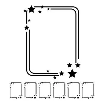 Celestial starry frame cartoon vector graphic Stock Illustration
