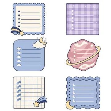 Celestial Sticky Note Bundle Ilustración de archivo