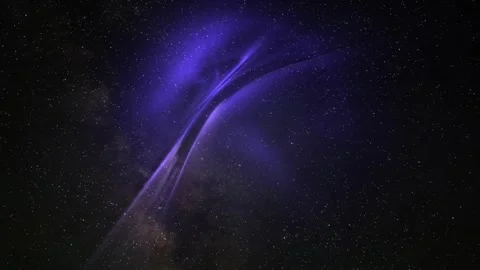 Celestial Stream: A luminous purple streak across a star-dusted night sky. Stock Footage 299246533