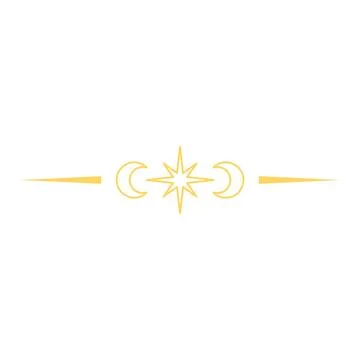 Celestial tarot ornament, vector mystical spiritual Boho line art symbols Illustrazione stock