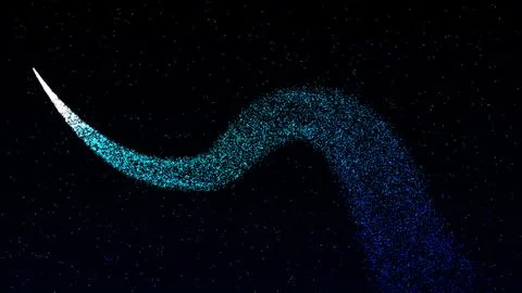 A Celestial Trail of Blue Stardust Illuminates The Night Sky. Stock Photos