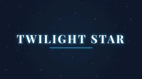 Celestial twilight star title reveal on dark blue night sky screen animation Vídeos de archivo 337656906