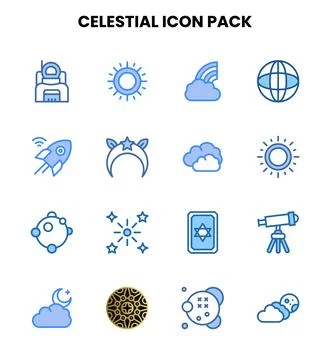 Celestial Two Colour SVG Icons Pack Ilustración de archivo