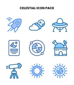 Celestial Two Colour Vector Icons Pack イラスト素材