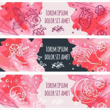 CELESTIAL WEBSITE BANNER CONCEPT Templates For Social Media 스톡 일러스트