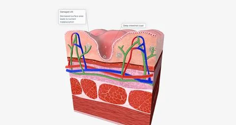 Celiac Disease is a chronic condition characterized an inflammatory allergi.. Illustrazione stock