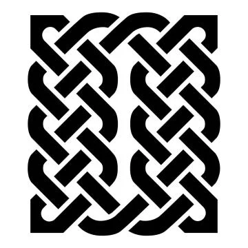 Celic knotted rectangle symbol in black Stock Illustration